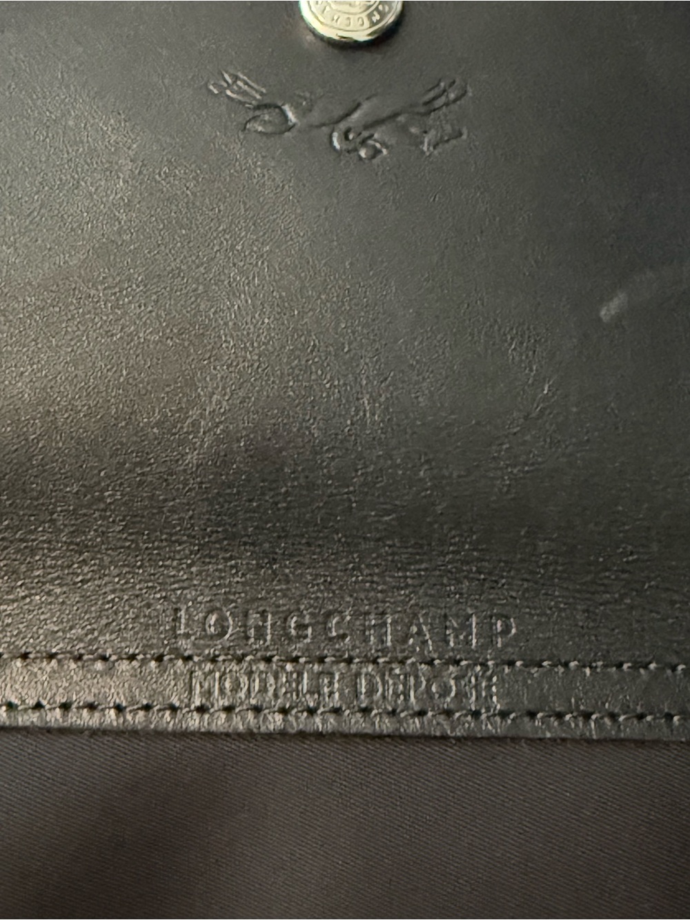 Longchamp Classic Black Tote Bag with Leather Trim - Picture 9 of 9